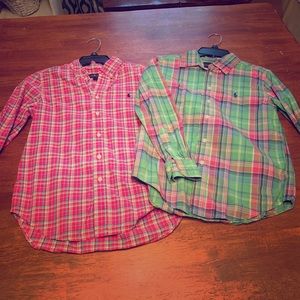 Ralph Lauren Button Down M (10-12) Shirt Lot (2)